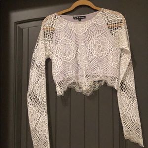 For Love and Lemons crop top long sleeve